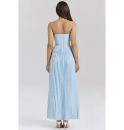 House Of CB Marcella Pleated Maxi Dress Ocean Blue Size AU 8 for rent on The Volte - image 3