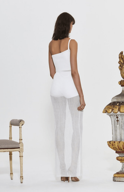 Sir The Label Alexandre One Shoulder Pointelle Knee-length Knit Dress White | AU 8 for rent on The Volte - image 2