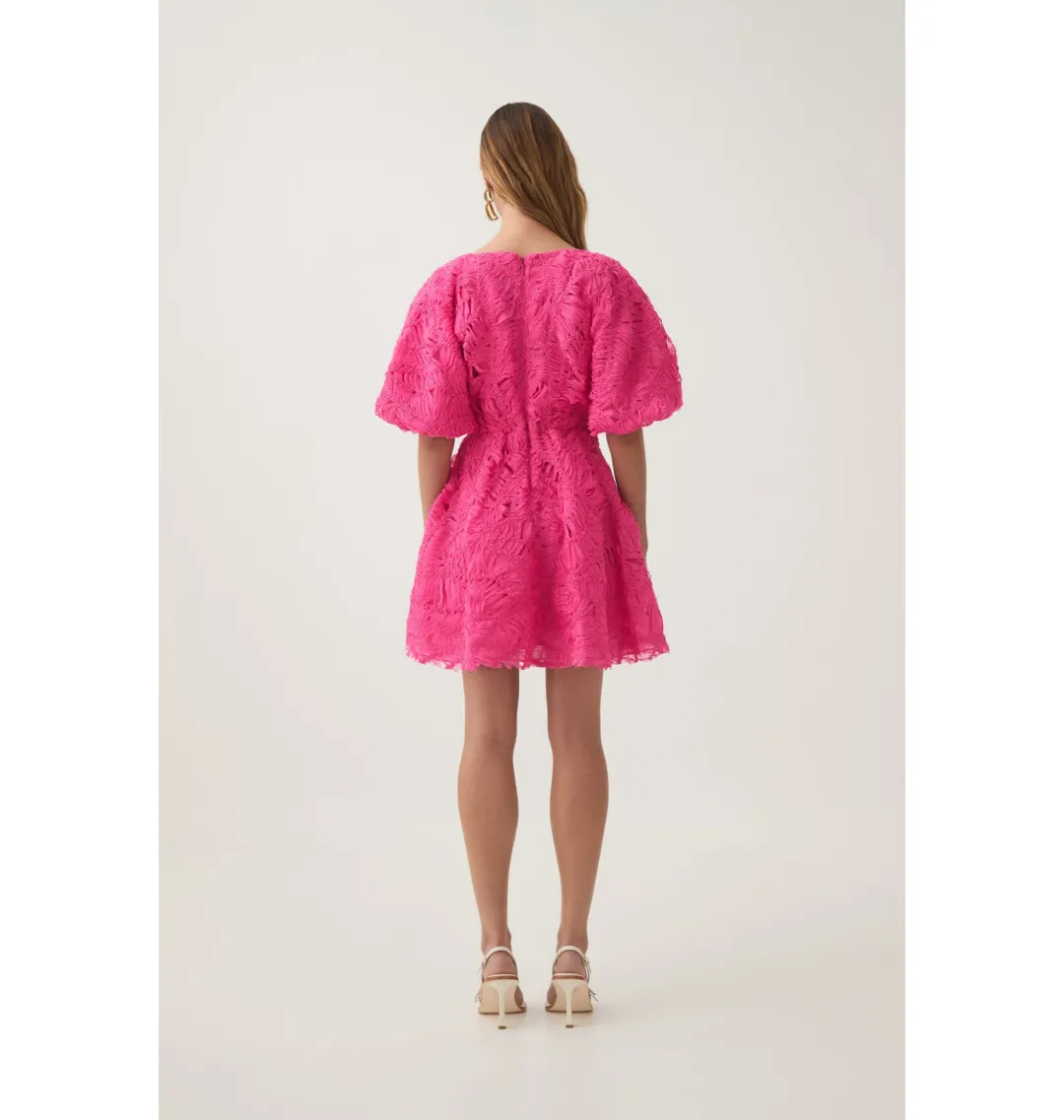 Aje Florential Mini Swing Dress Azalea Pink Size AU 14 for rent on The Volte - main image