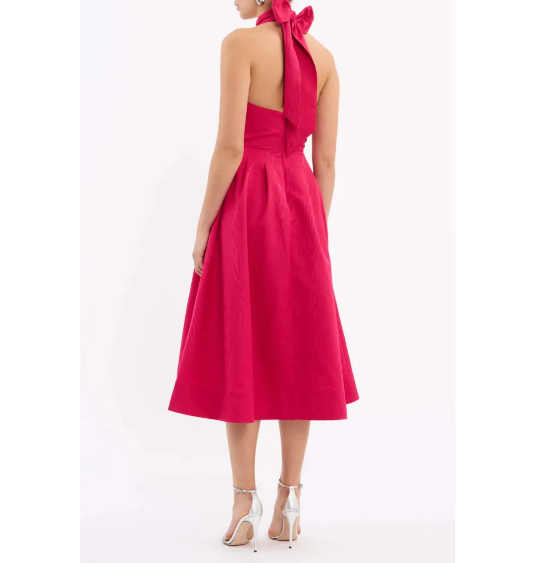 Rebecca Vallance Tahlia Halter Midi Dress Pink Size AU 10 for rent on The Volte - main image