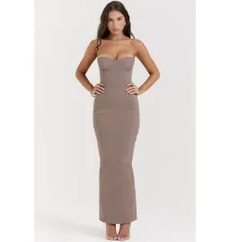 House of CB Lucia Strapless Corset Maxi Dress Taupe Size S / AU 8 for rent on The Volte - image 1