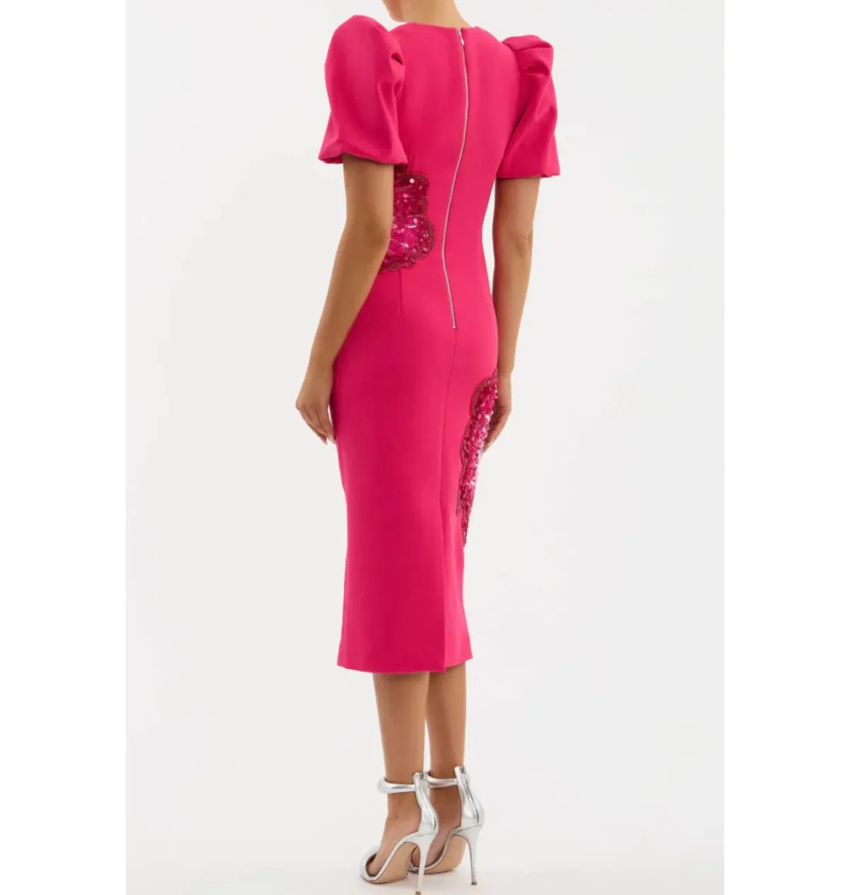 Rebecca Vallance Layana Midi Dress in Raspberry Size AU 10 - Image 2