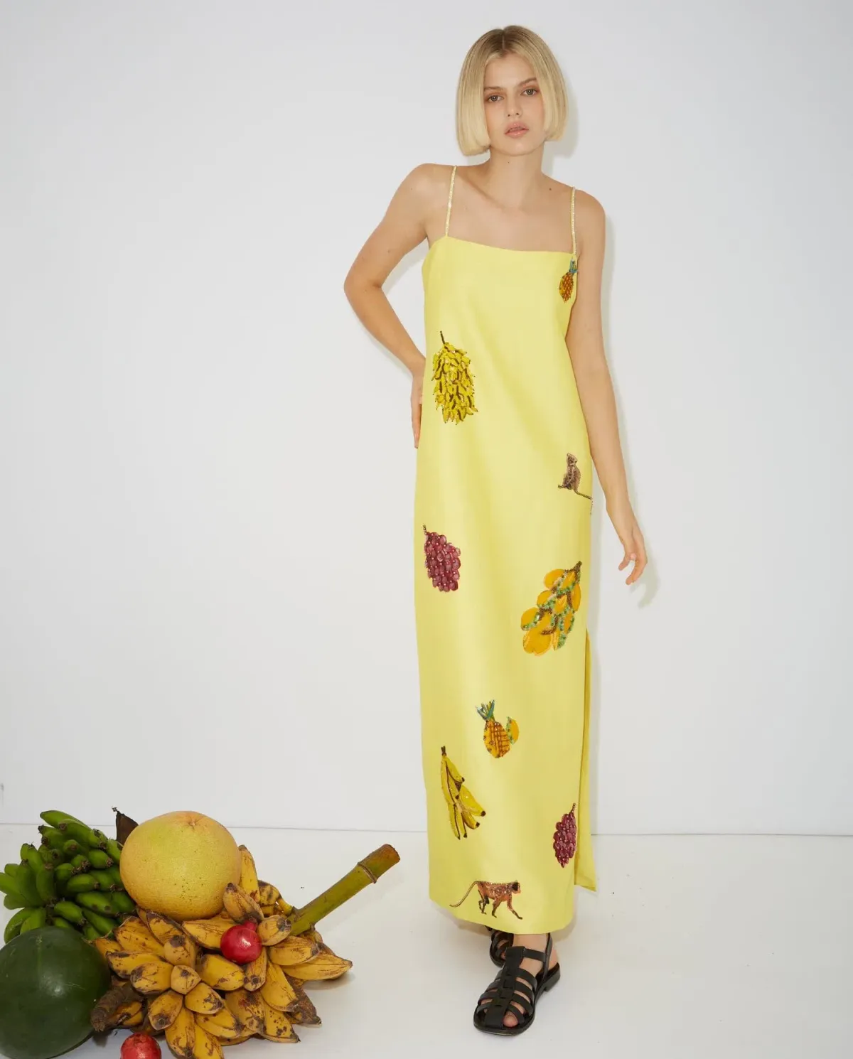 Alemais Diamond Dancer Midi Dress Yellow Size 6 - Image 1