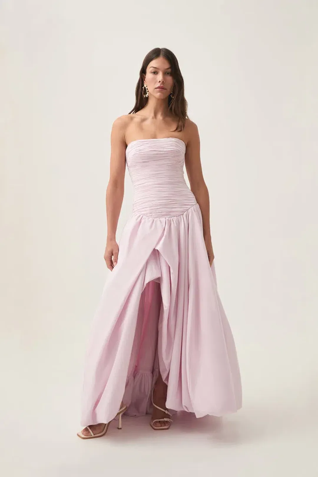 Aje Violette Bubble Hem Maxi Dress Pastel Pink Size 10 for rent on The Volte - main image