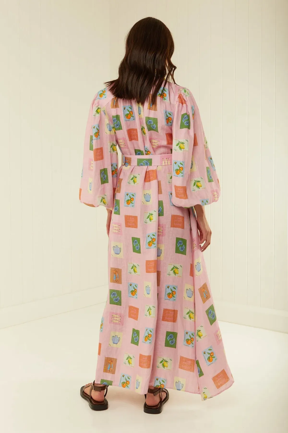 Palm Noosa Noddy Dress Pink Emblem Print Size 8 - Image 2