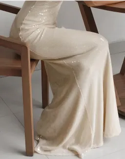 BENNI Juliano Sequin Slip Dress Light Toffee Size S / AU 8 for rent on The Volte - image 5