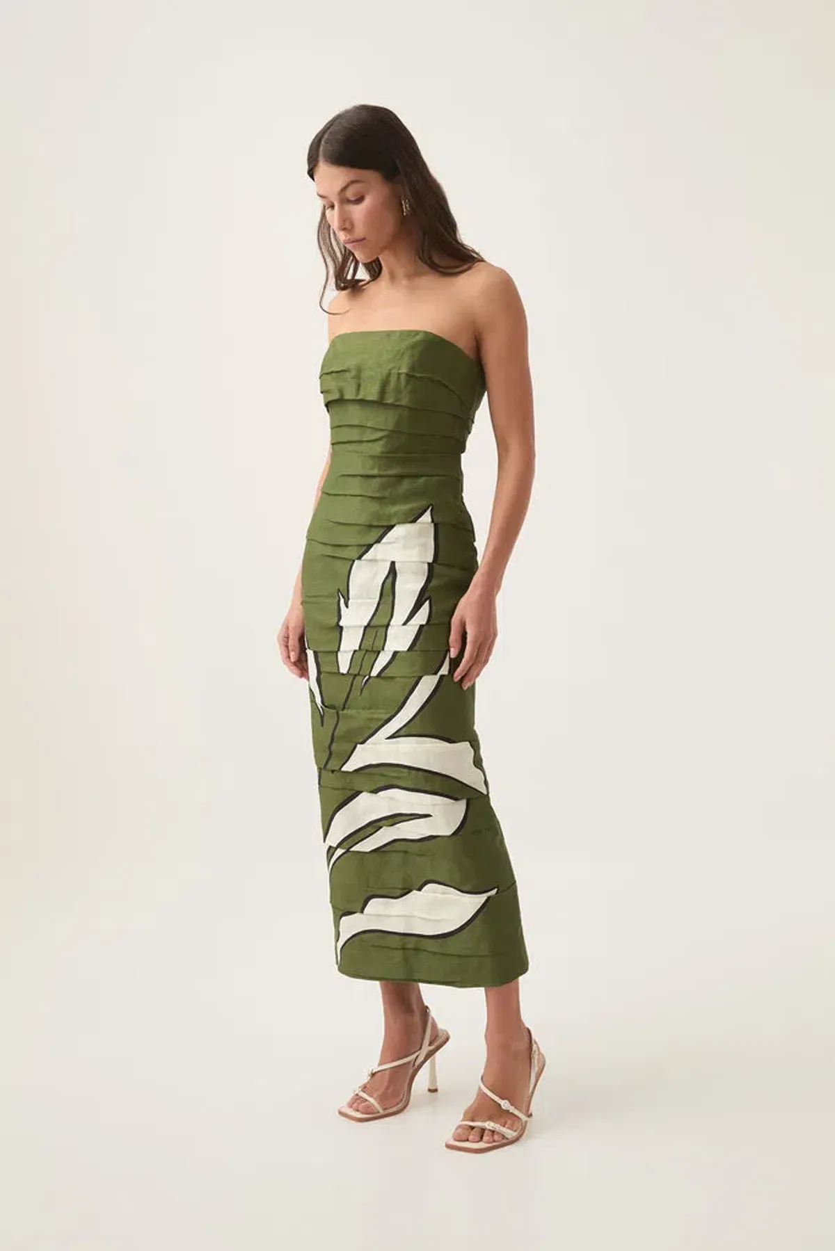 Aje Jasmine Midi Dress Abstract Fern Size 10 - Image 2