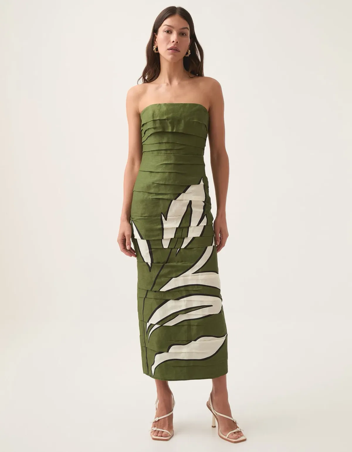 Aje Jasmine Midi Dress Abstract Fern Size 10 - Image 1