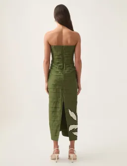 Aje Jasmine Midi Dress Abstract Fern Size 10 for rent on The Volte - image 3