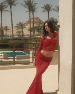 Natalie Rolt Charlotte Crop & Skirt Set Cherry Red Size 1 / AU 8 for rent on The Volte - image 6