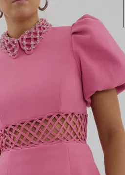 Rebecca Vallance Aubree Collar Mini Dress Pink Size 10 for rent on The Volte - image 2