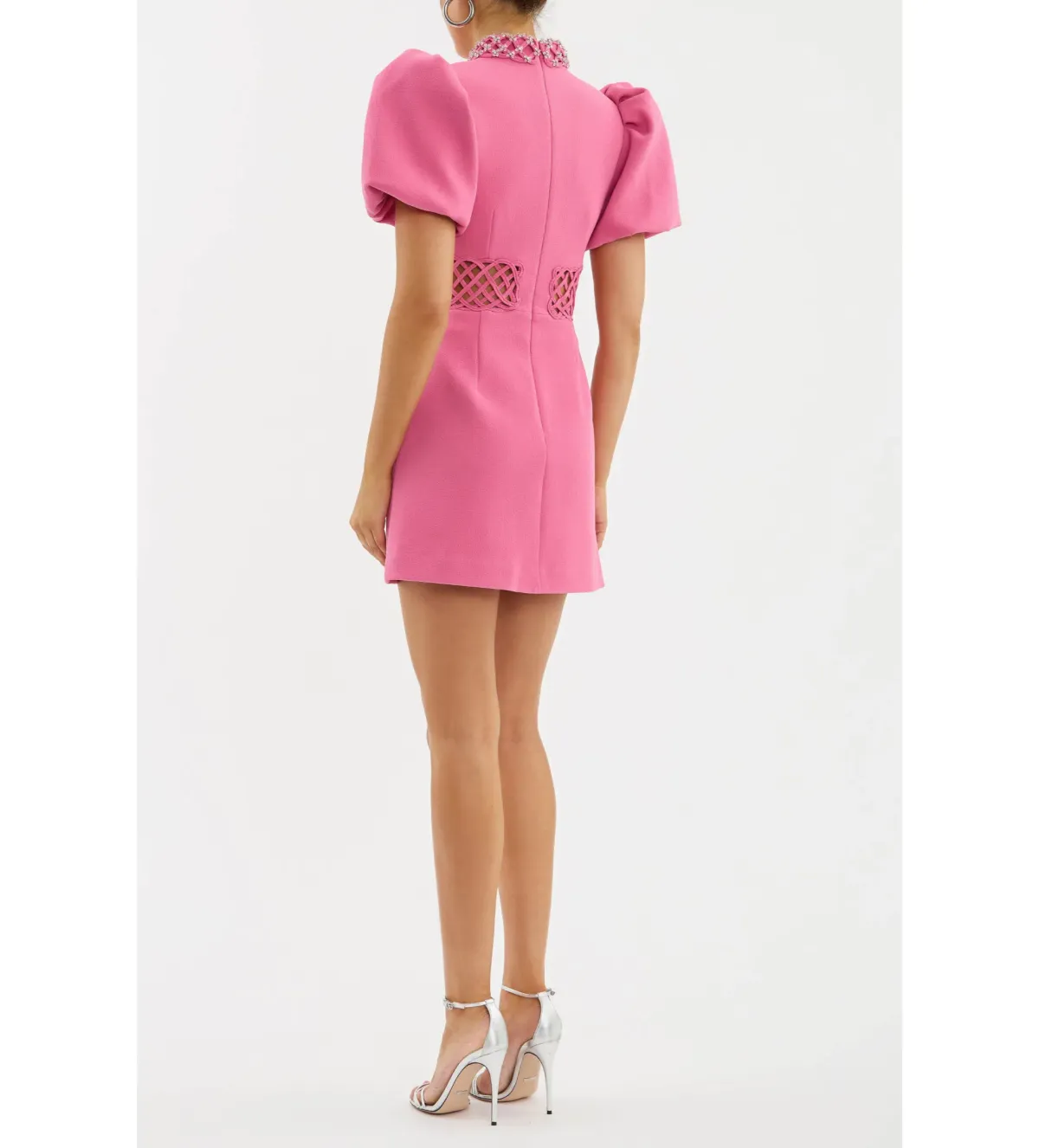 Rebecca Vallance Aubree Collar Mini Dress Pink Size 10 - Image 3