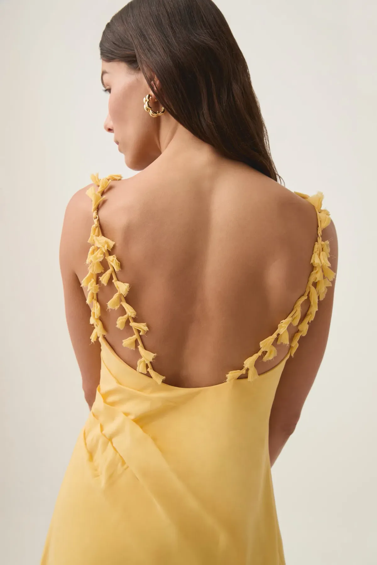 Aje Soulful Pom Pom Midi Dress Soft Yellow Size 14 - Image 2