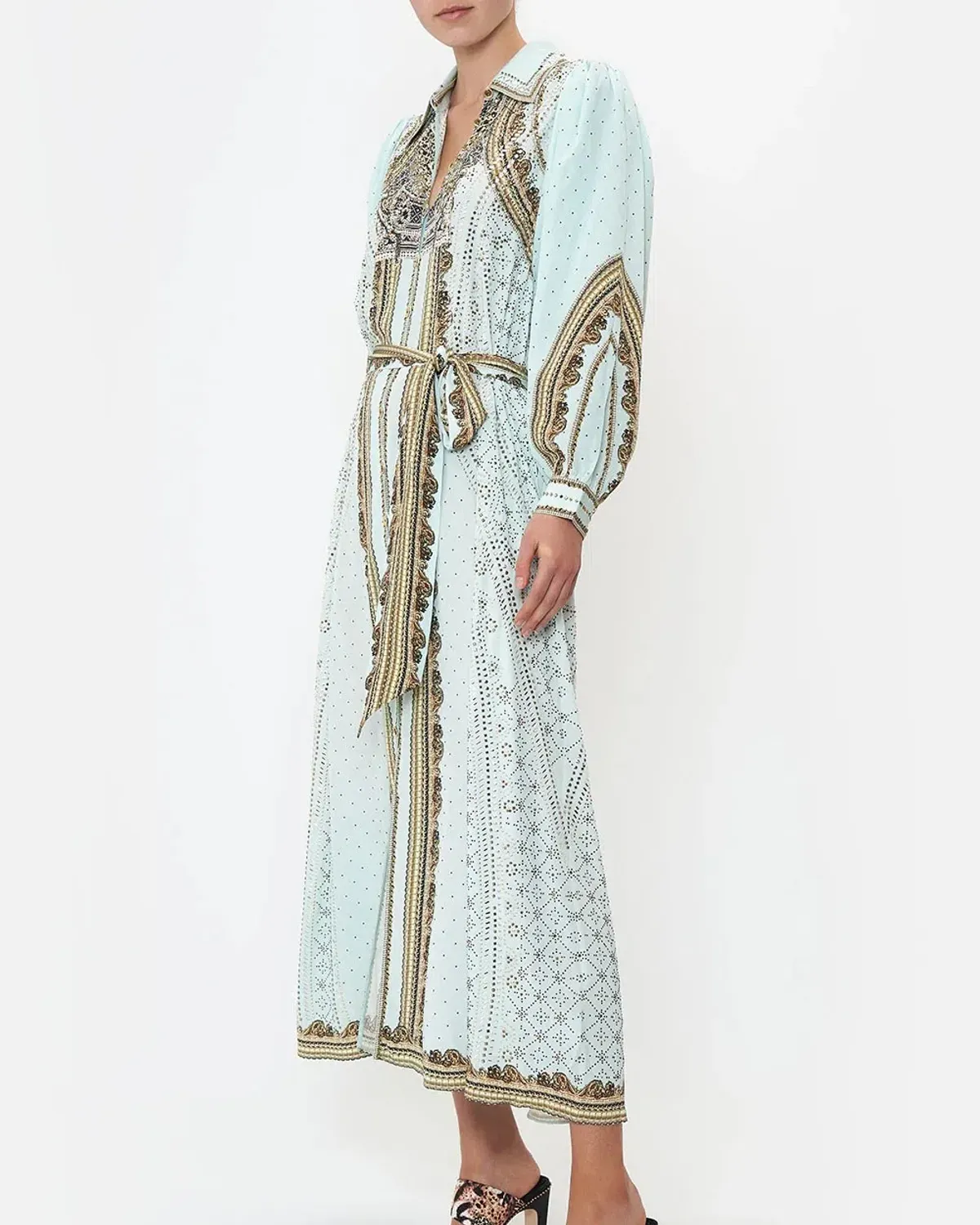 Camilla Curved Collar Shirt Midi Dress Luxe Espiritu Size L / AU 14 - Image 2