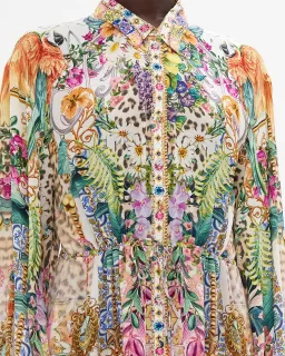 Camilla Flowers Of Neptune Tiered Long Shirt Dress Floral Size XXL / AU 18 for rent on The Volte - image 4