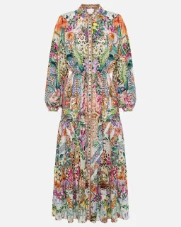Camilla Flowers Of Neptune Tiered Long Shirt Dress Floral Size XXL / AU 18 for rent on The Volte - image 5