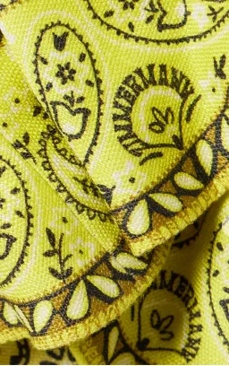 Zimmermann Matchmaker Cutout Ruffle Mini Dress Paisley Pattern Yellow Bandana Size 3 / AU 14 for rent on The Volte - image 3