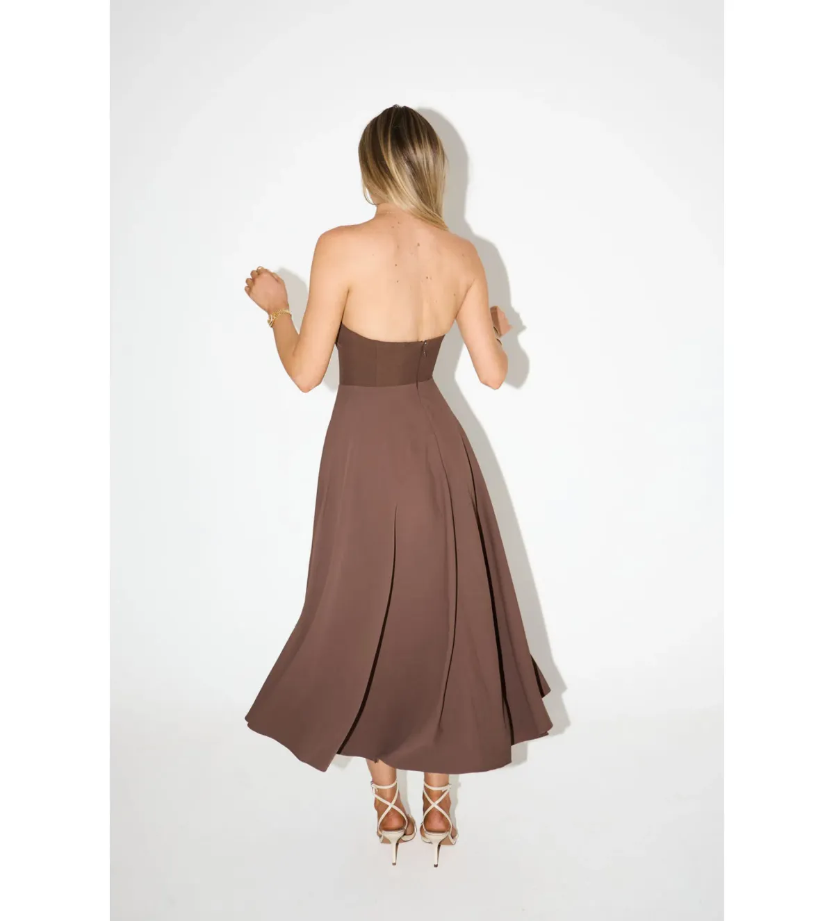 Odd Muse The Ultimate Muse Strapless Midi Dress Chocolate Size 10 - Image 2