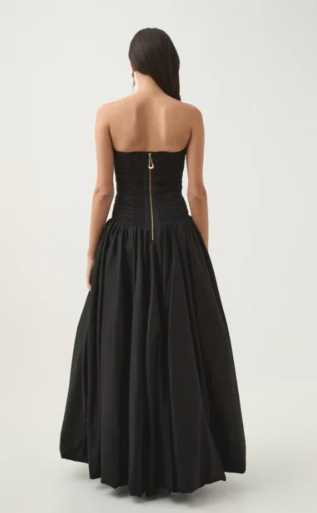 Aje Violette Bubble Hem Maxi Dress Black Size 10 for rent on The Volte - main image