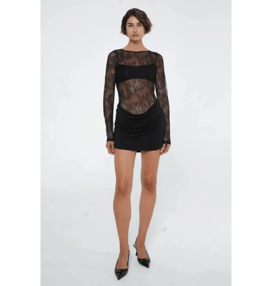 Benni Yana Lace Mini Dress Black Size M /AU 10 for rent on The Volte - main image