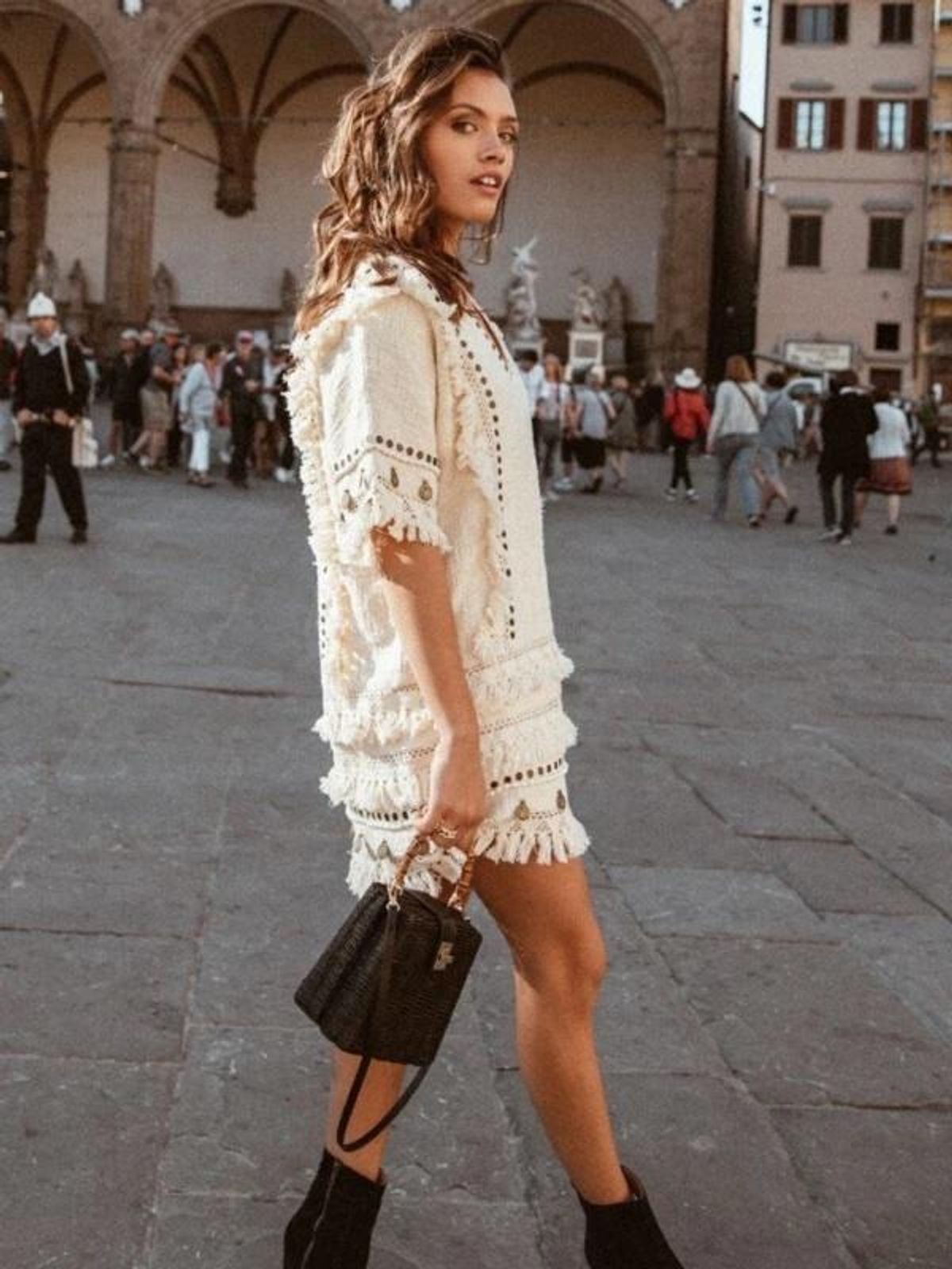 Spell and the Gypsy Alphie Smock Mini Dress Cream Size 6 - Image 2