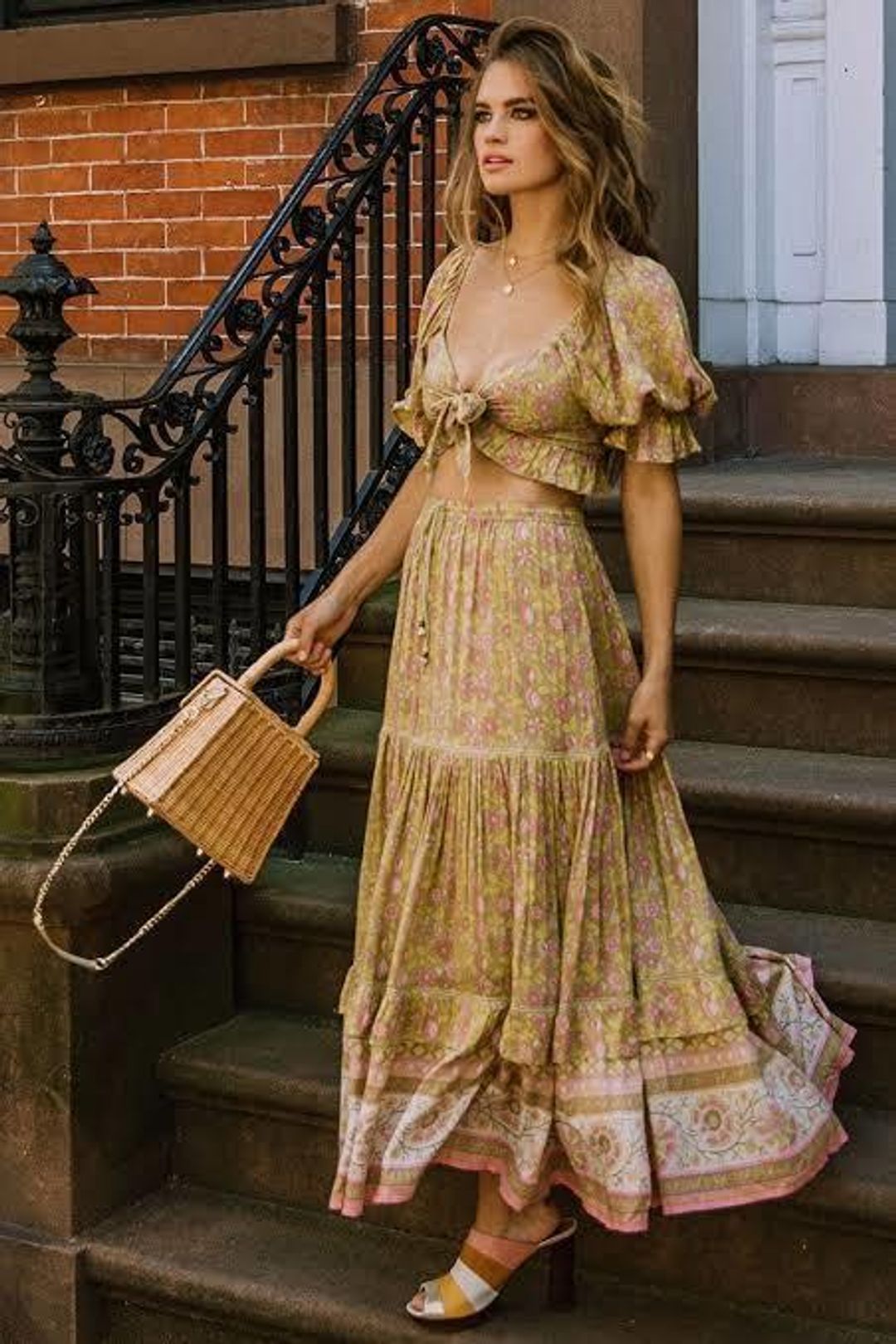 Spell and the Gypsy Dahlia Crop Top and Maxi Skirt Set Print 6 for rent on The Volte - main image