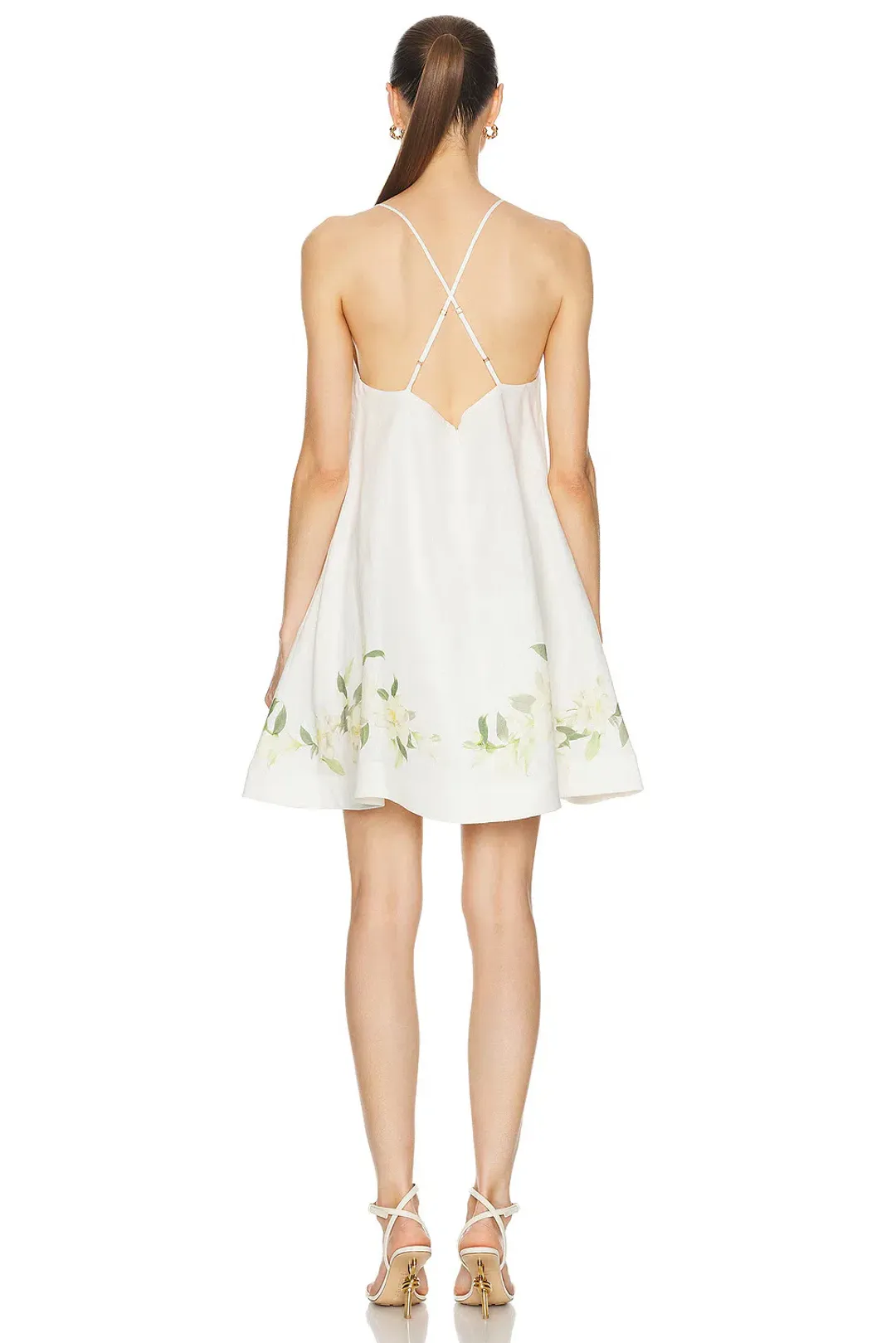 Zimmermann Harmony Swing Mini Dress Ivory Magnolia Size 0 / AU 8 for rent on The Volte - main image