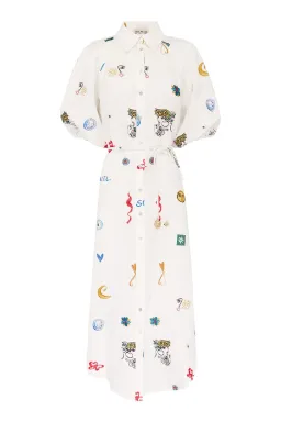 Alémais Soleil Embroidered Shirtdress White/Multi Size 12 for rent on The Volte - image 4