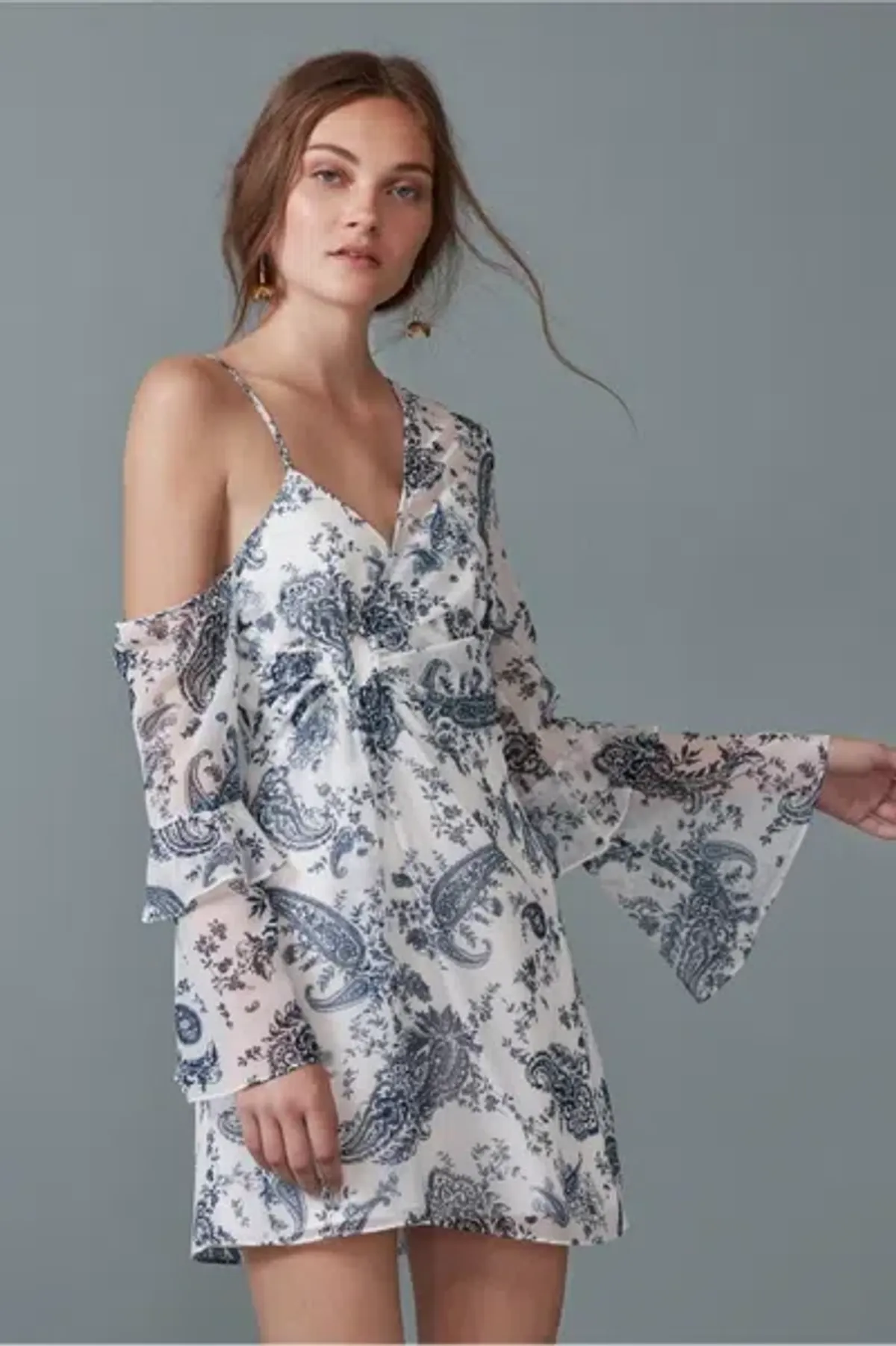 Keepsake the Label One Shoulder Asymmetric Mini Dress Paisley Print Size 8 - Image 2