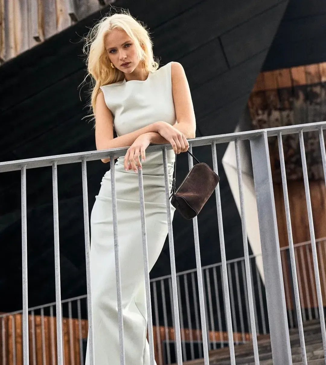 Romy Scuba Gathered Dress Mint Size 12 for rent on The Volte - main image