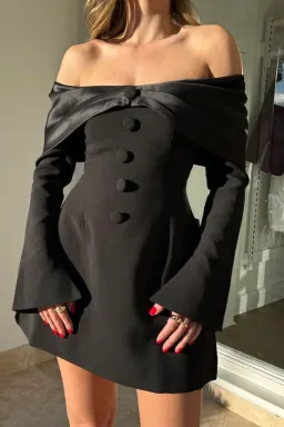 Odd Muse The Ultimate Muse Bow Mini Dress Black Size AU 10 for rent on The Volte - image 1