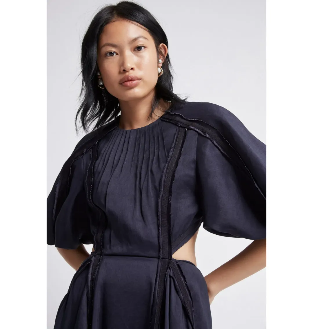 Aje Revitalise Midi Dress Ink Size AU 12 for rent on The Volte - main image