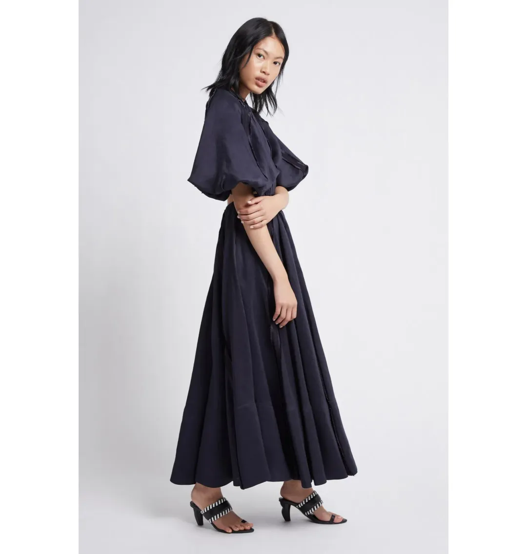 Aje Revitalise Midi Dress Ink Size AU 12 for rent on The Volte - main image