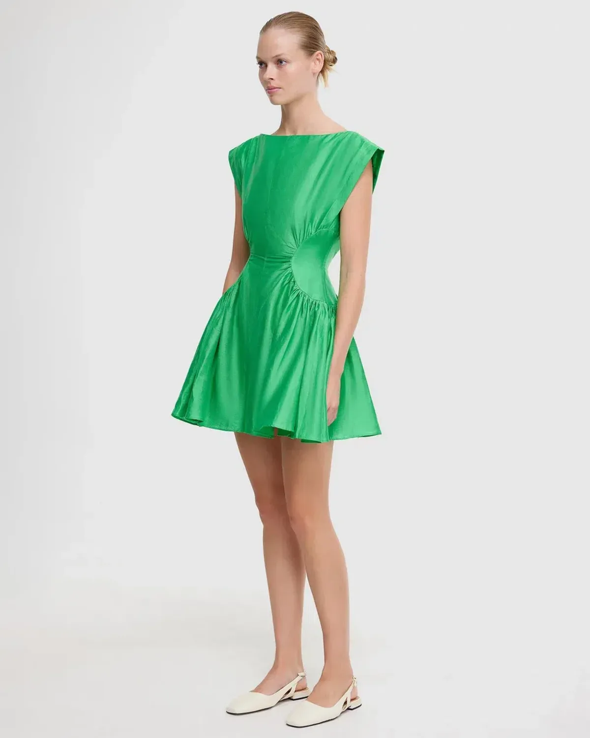 Acler Emery Mini Dress in Shamrock Size AU 14 - Image 2