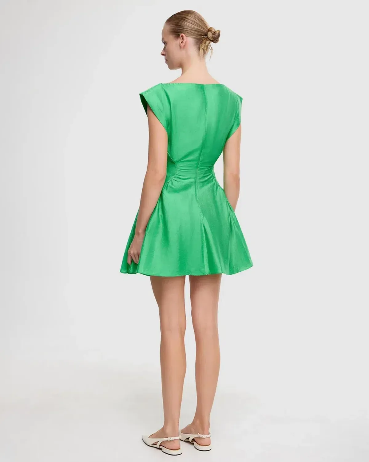 Acler Emery Mini Dress in Shamrock Size AU 14 - Image 3