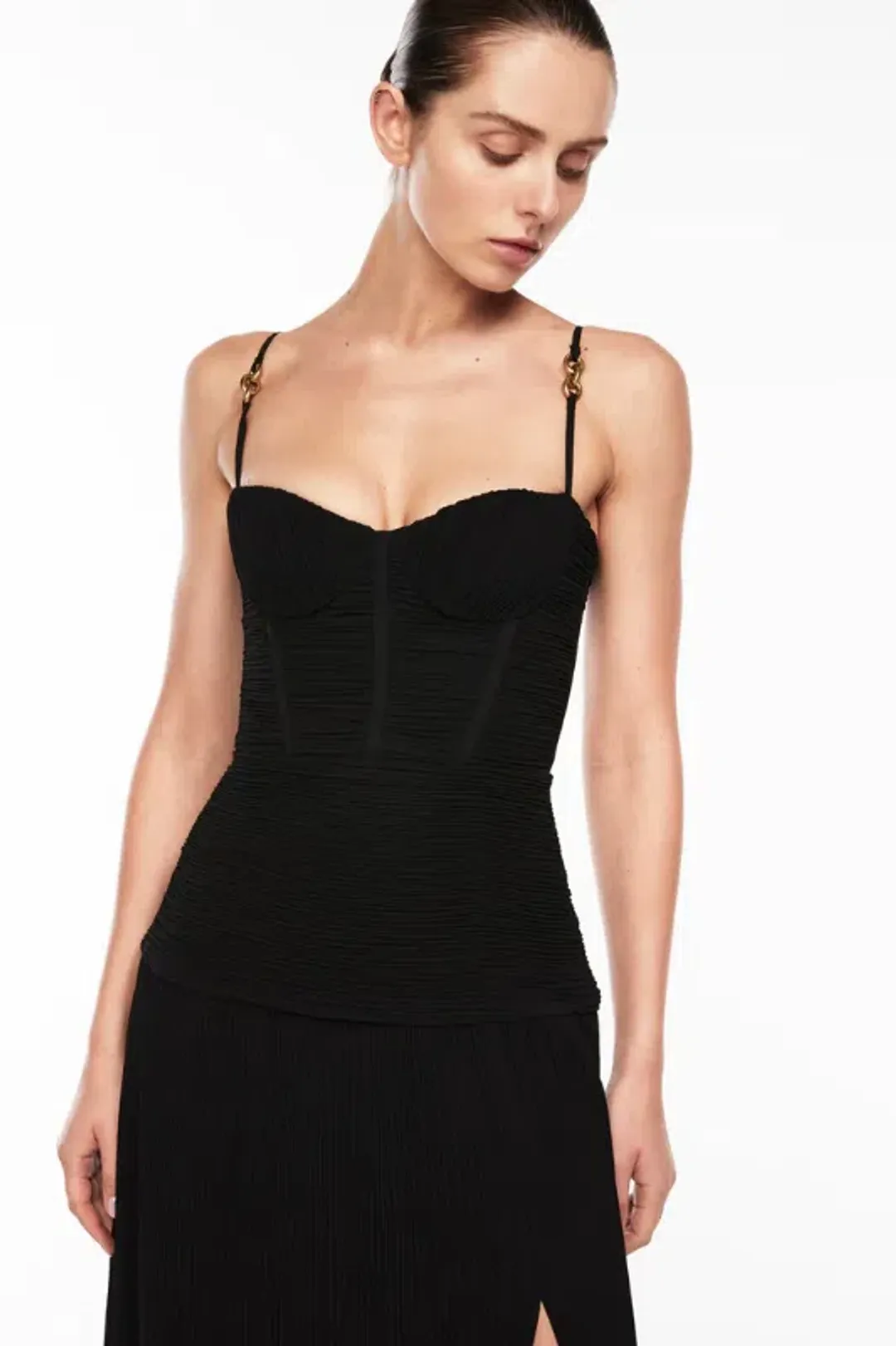 Manning Cartell Double Time Pleat Maxi Dress in Black Size AU 8 for rent on The Volte - main image