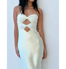 Bec and Bridge Halle Strapless Dress Ice Yellow Size AU 8 for rent on The Volte - image 2