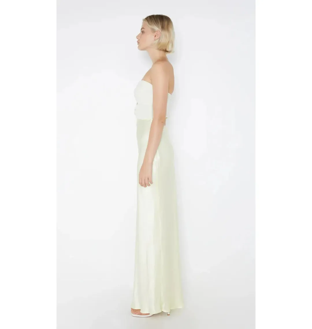 Bec and Bridge Halle Strapless Dress Ice Yellow Size AU 8 for rent on The Volte - main image