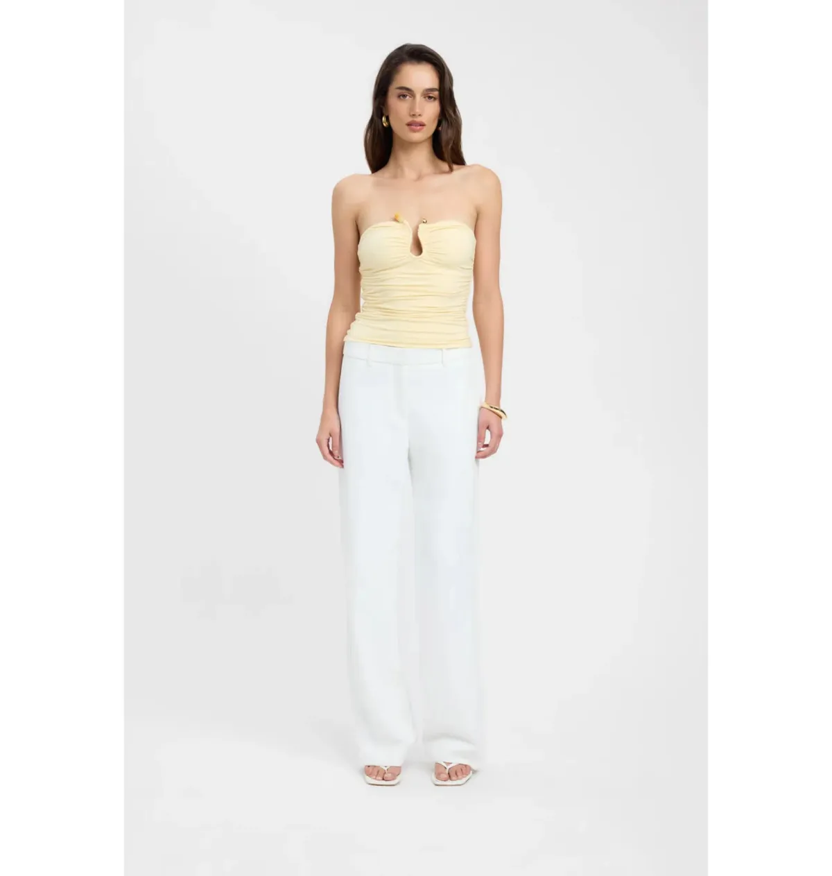 Kookai Tayla Trim Top Butter Yellow Size AU 6 - Image 1