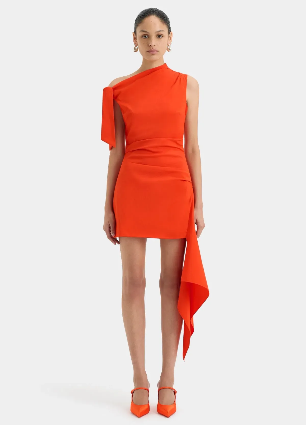 Sir the Label Dahlia Mini Dress in Tangerine Size 1 (AU 8) for rent on The Volte - main image