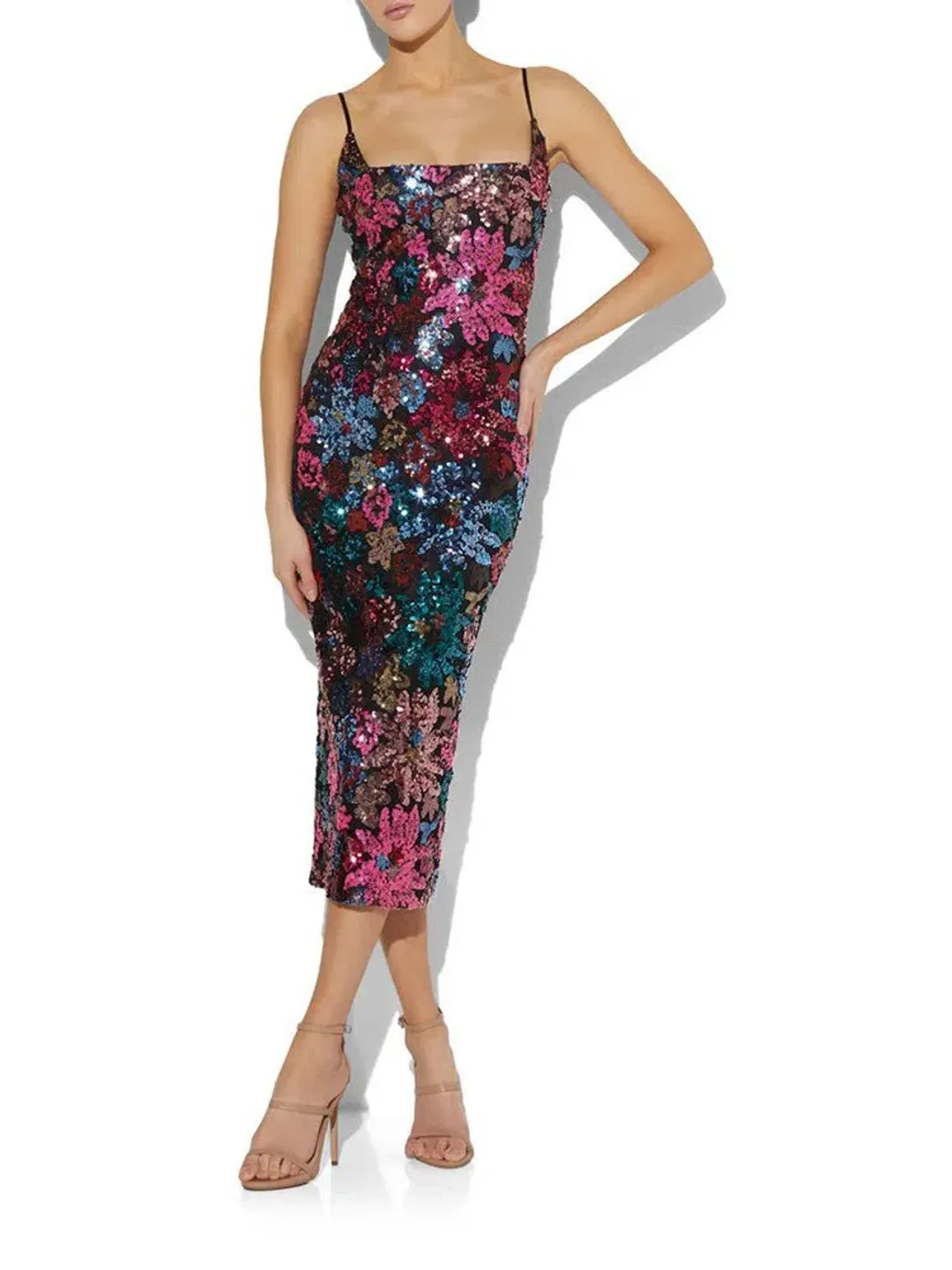 Montique "Enza" Sequin Midi Dress Multi Size 16 for rent on The Volte - main image