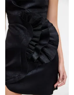 Acler Webster Mini Dress Metallic Black Size 8 for rent on The Volte - image 4