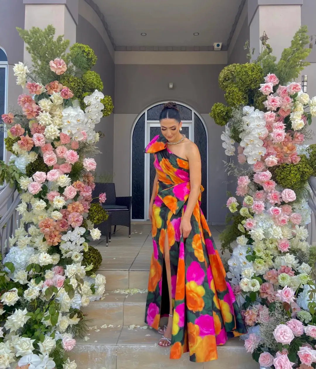 Rachel Gilbert Fauve Gown Floral Size 3 / AU 12 for rent on The Volte - main image