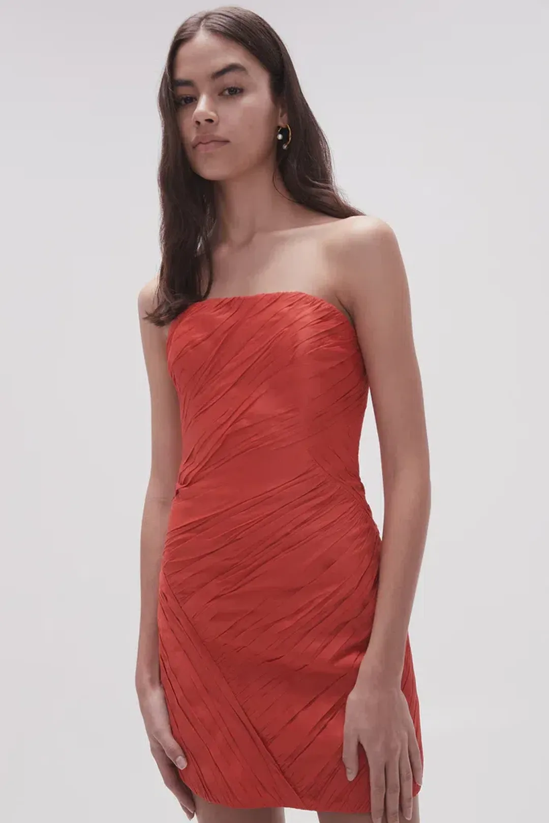 Aje Anima Ruched Mini Dress Size 12 for rent on The Volte - main image