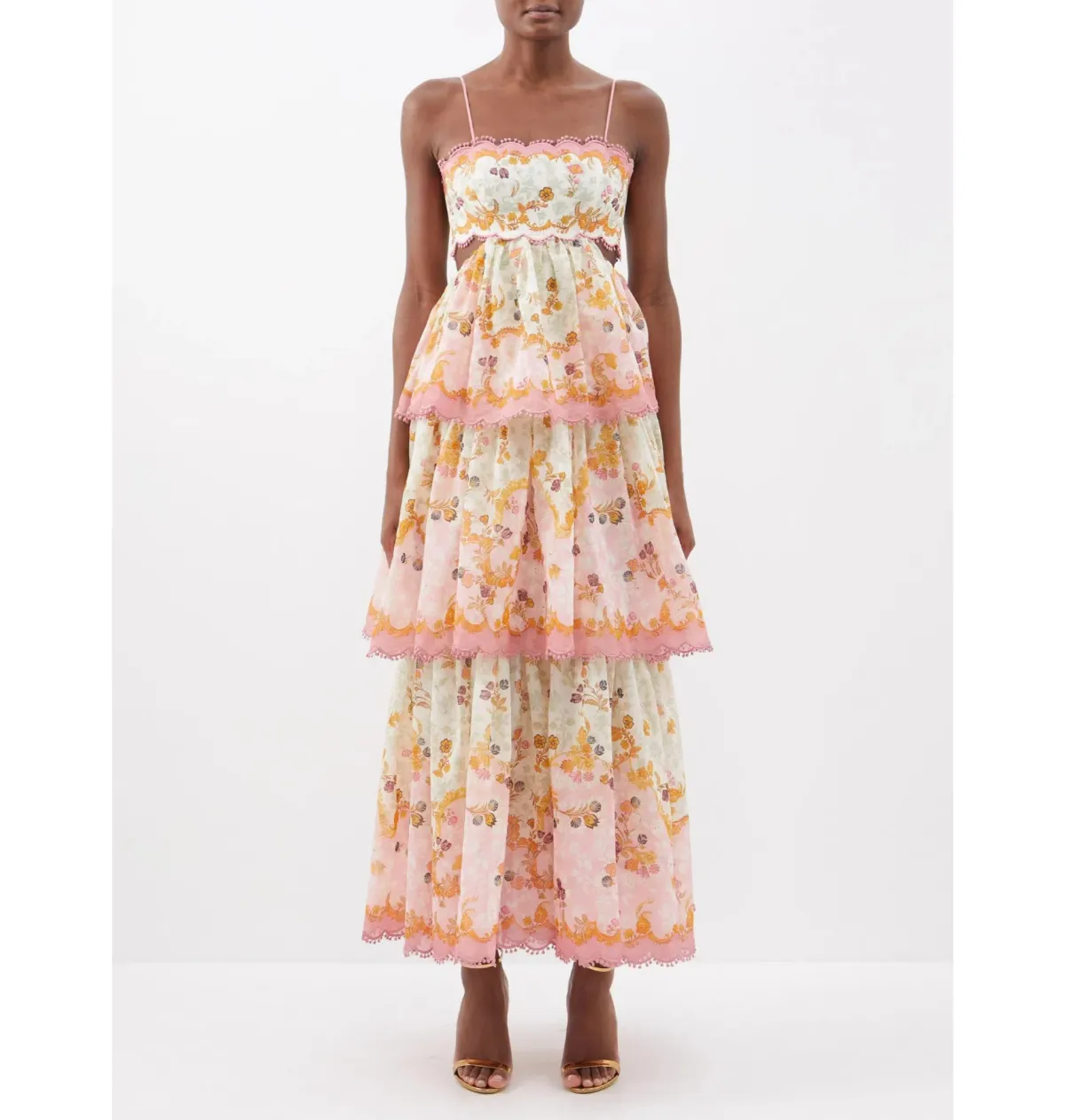Zimmermann The Laurel Frill Midi Dress in Floral Size 1 / AU 10 - Image 1