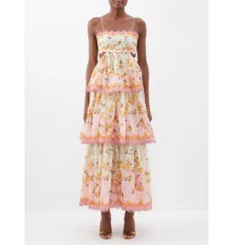 Zimmermann The Laurel Frill Midi Dress in Floral Size 1 / AU 10 for rent on The Volte - image 1