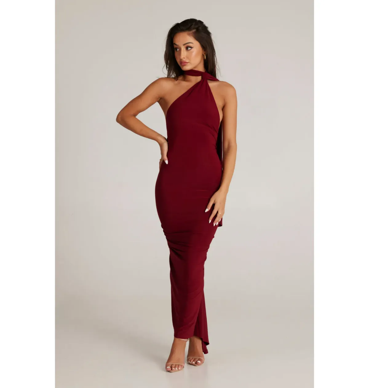 Melani The Label Leoni Dress in Wine Size AU 6 - Image 2