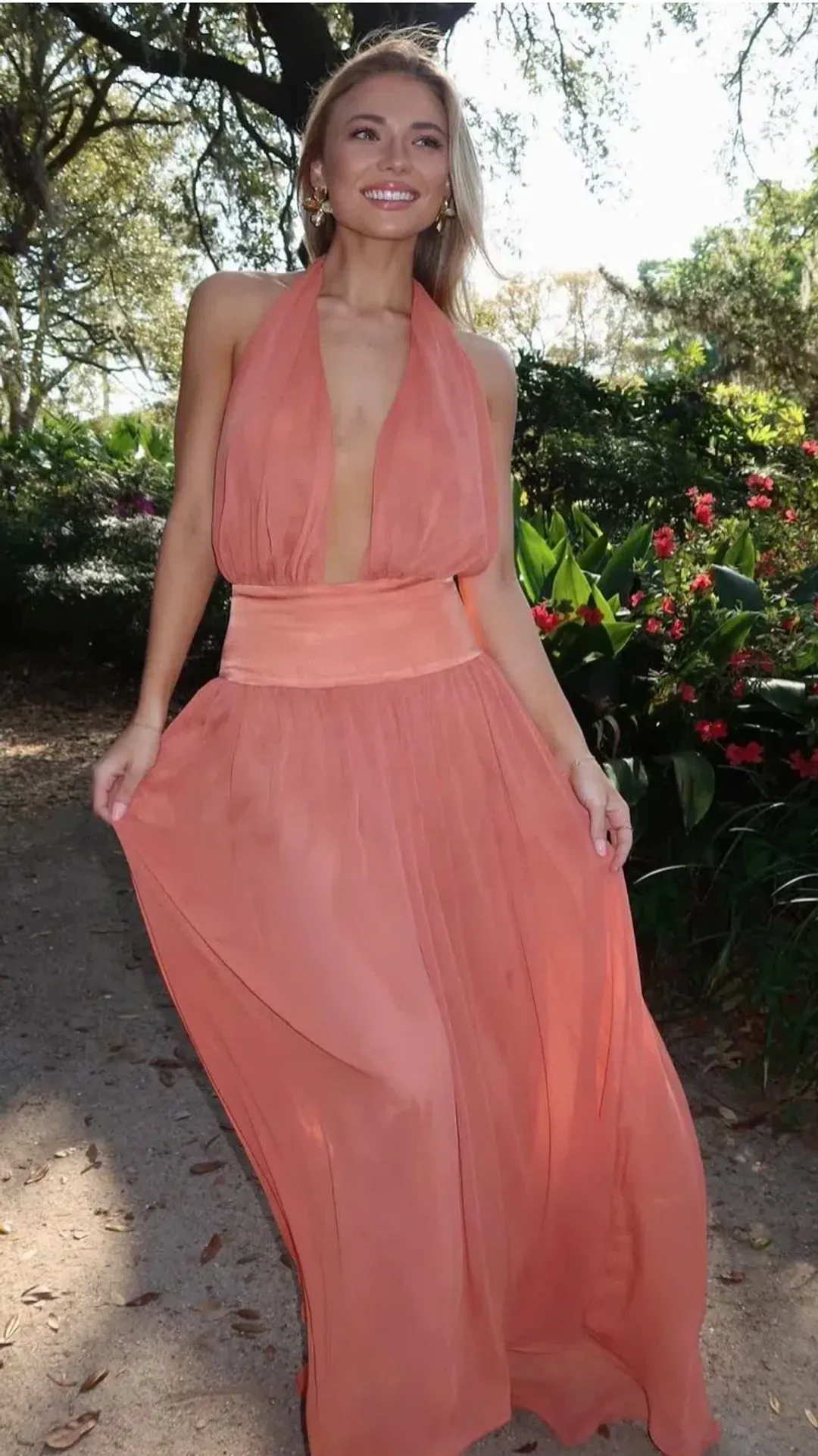 Arcina Ori Serena Dress Coral Size 8 for rent on The Volte - main image