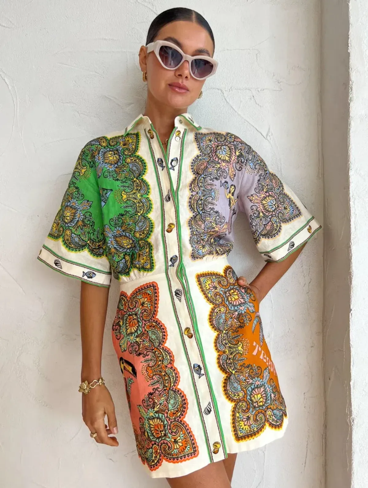 Alemais Trippy Troppo Mini Dress Multi Size 14 - Image 2