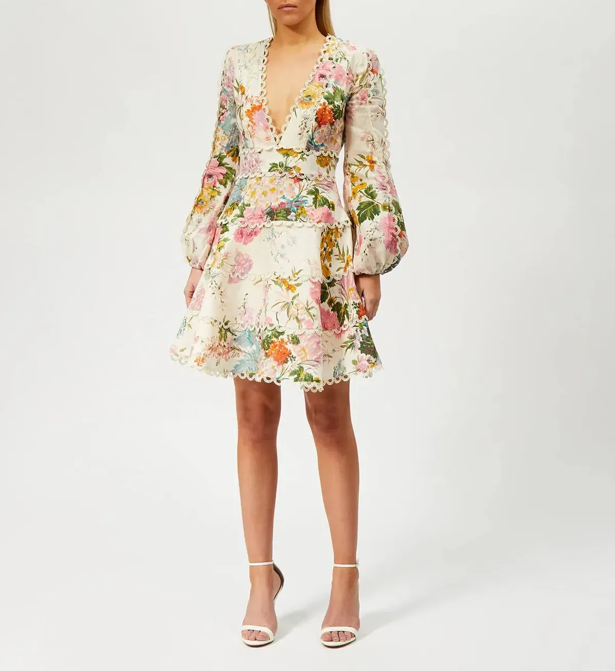 Zimmermann Heathers Flounce Mini Dress in Floral Size 1 / AU 10 for rent on The Volte - main image